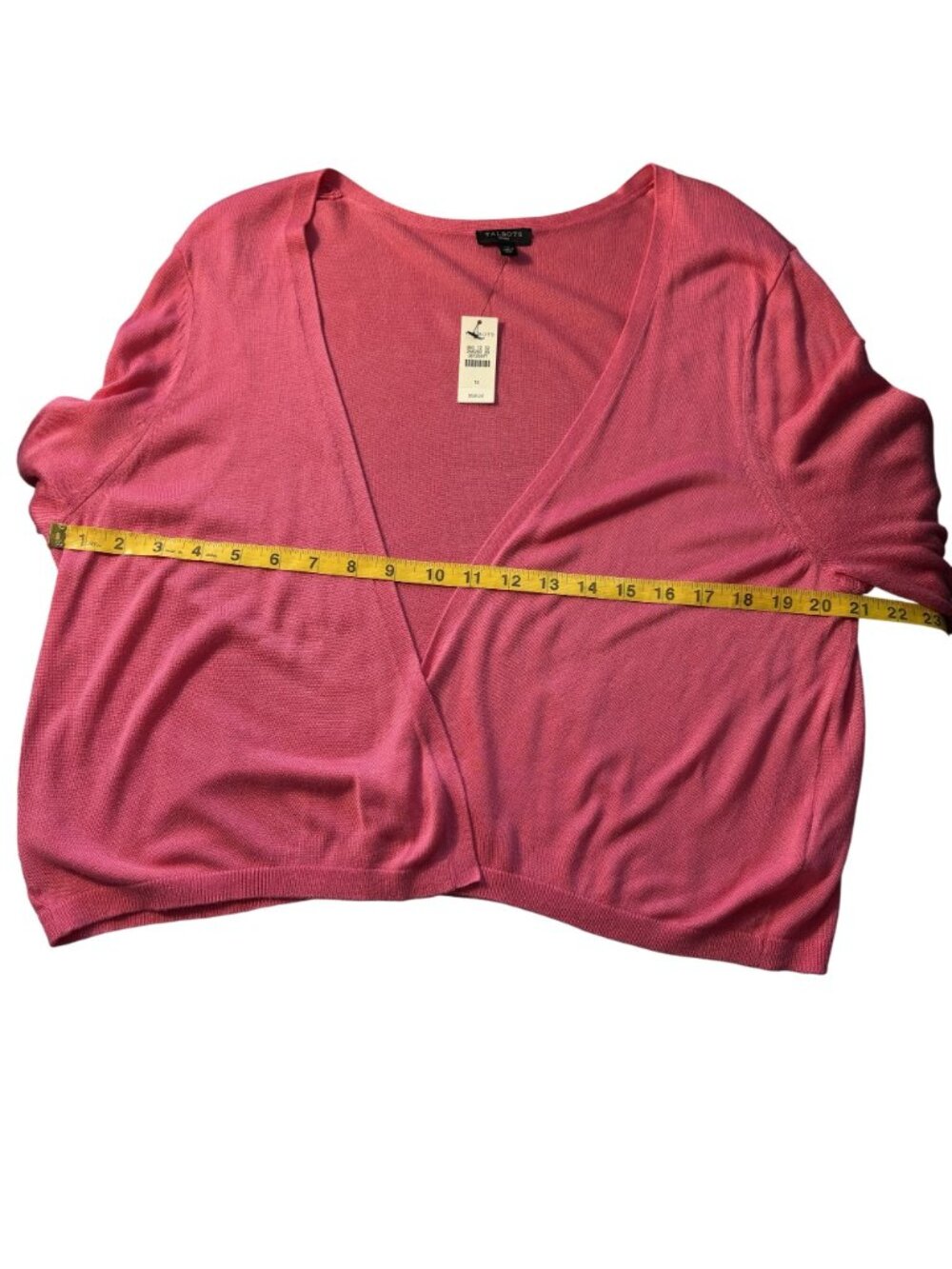 Talbots Rose Pink Rita Cardigan 3/4 Sleeve Lightweight Size 1X Rayon - Picture 6 of 7